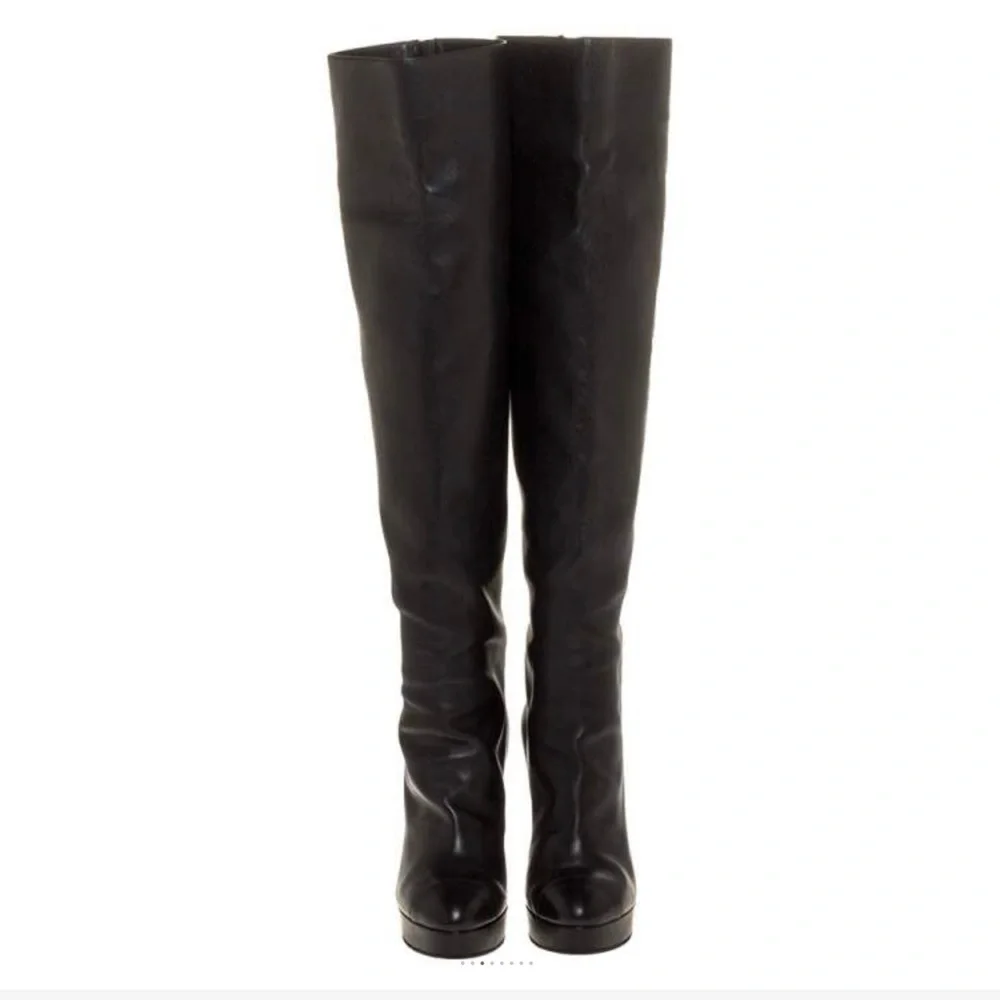 Chanel Cap Toe Over the Knee Platform Boots - Picture 4 of 16